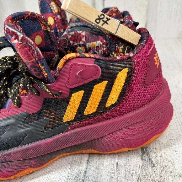 Adidas Dame 8 Lillard CNY Basketball Shoes Black Maroon #87 - Picture 10 of 10